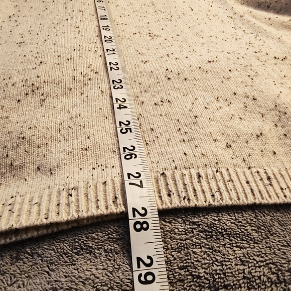 Club Monaco Cashmere Blend Open Front Cardigan Sweater Cream Speckled Medium - Picture 9 of 11